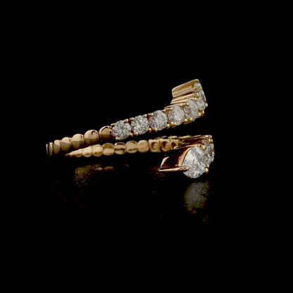 Sarı altın seçeneğiyle modern tasarım damla pırlanta yüzük, 2,26 karat parlak taşlarla hazırlanmış özel el yapımı pırlanta yüzük