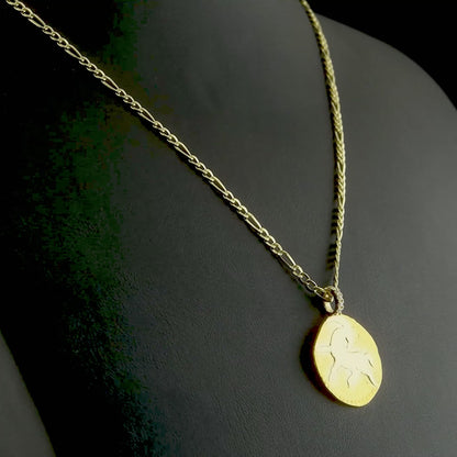 Pırlantalı altın burç kolye, oğlak burcunun disiplinli ve hedef odaklı yapısını taşıyan kabartmalı sembolüyle dikkat çekiyor. El işçiliğiyle hazırlanan bu özgün figür, pırlanta taşıyla bütünleşerek anlamlı bir şıklık sunuyor. 14 ayar altın yapısı ise dayanıklılığı artırıyor.