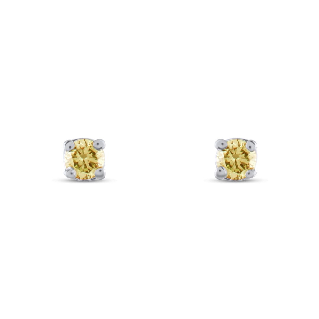 Brown Diamond Solitaire Earrings